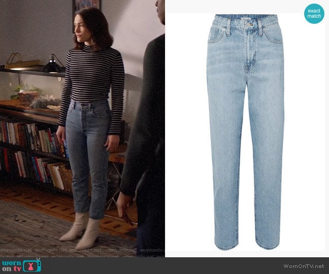 Madewell The Curvy Perfect Vintage high-rise straight-leg jeans worn by Cara Bloom (Violett Beane) on God Friended Me