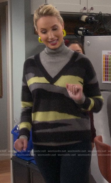 Mandy’s neon camo sweater on Last Man Standing
