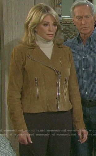 Marlena’s suede moto jacket on Days of our Lives