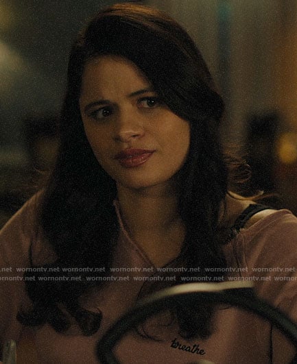 Mel’s pink breathe sweatshirt on Charmed