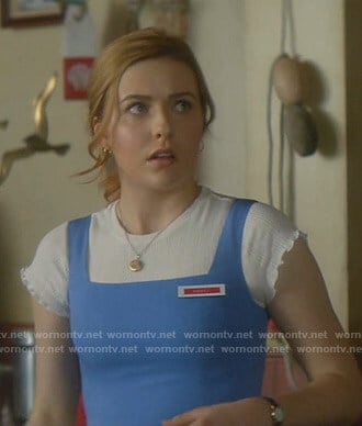 Nancy’s white heart pointelle top on Nancy Drew