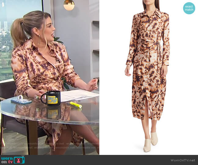 Nanushka Bisso Long Sleeve Maxi Shirtdress worn by Carissa Loethen Culiner on E! News