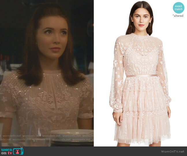 Needle & Thread Starling Mini Dress worn by Bess (Maddison Jaizani) on Nancy Drew