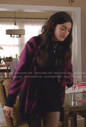 Olive’s pink zebra print cardigan on Manifest