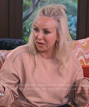 Margaret’s pink embellished sweatshrit on The Real Housewives of New Jersey
