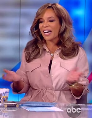 Sunny’s pink leather tie shirt on The View