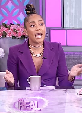 Amanda’s purple cropped blazer on The Real