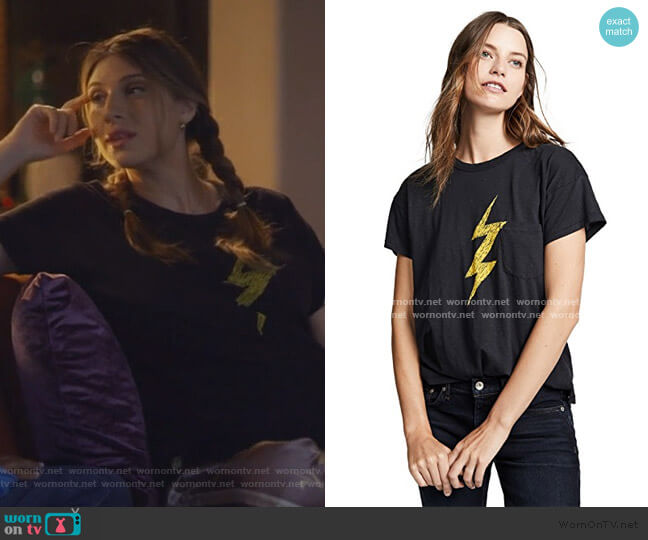 Rag & Bone Lightning Crew Neck Tee worn by Nomi Segal (Emily Arlook) on Grown-ish
