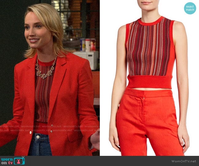Rag & Bone Lisse Knit Tank Top worn by Mandy Baxter (Molly McCook) on Last Man Standing