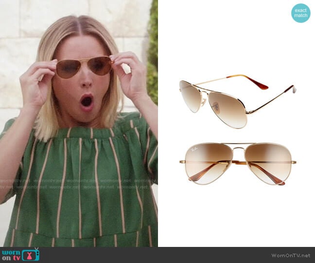 Ray Ban Aviator Sunglasses worn by Eleanor Shellstrop (Kristen Bell) on The Good Place