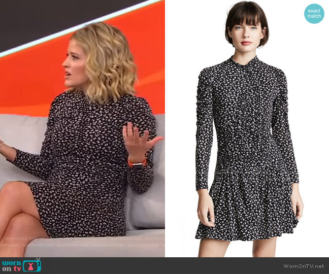 Rebecca Taylor Long Sleeve Cheetah Dress worn by Sara Haines on Good Morning America