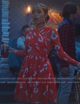 Zoey’s red floral dress on Grown-ish
