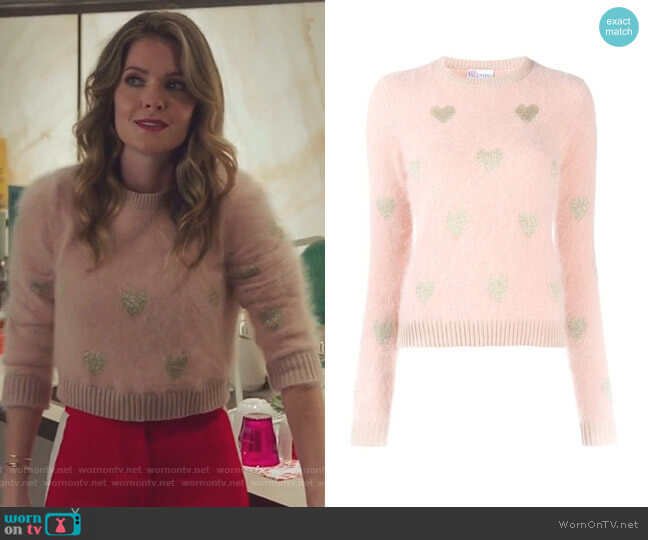 RED Valentino Knitted Heart Sweater worn by Sutton (Meghann Fahy) on The Bold Type