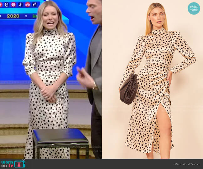 Reformation Carmelina Dress worn by Kelly Ripa on Live with Kelly and Mark