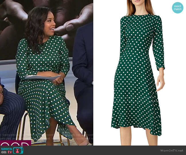 Reformation Moon Dress worn by Sheinelle Jones on Today