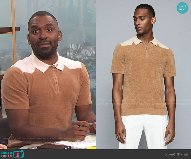 Reiss Wyatt Polo worn by Justin Sylvester on E! News