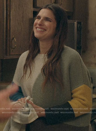 Rio’s patchwork sweater on Bless This Mess