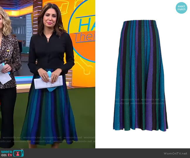 Ronny Kobo Yuma Skirt worn by Cecilia Vega on Good Morning America
