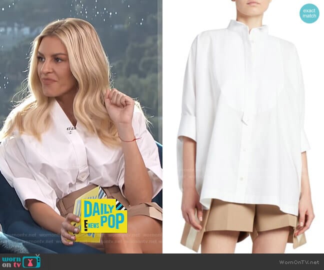Sacai Cotton Poplin Tuxedo Shirt worn by Morgan Stewart on E! News