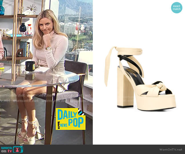Saint Laurent Bianca Platform Sandals worn by Morgan Stewart on E! News