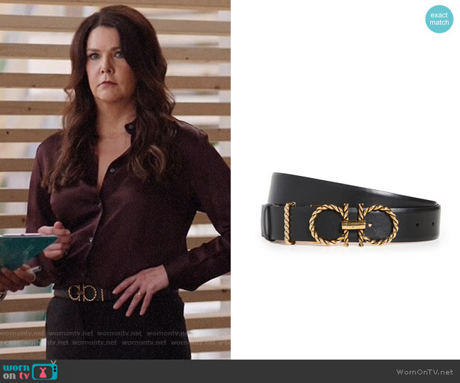 Salvatore Ferragamo New Gancini Torchon Belt worn by Joan (Lauren Graham) on Zoeys Extraordinary Playlist