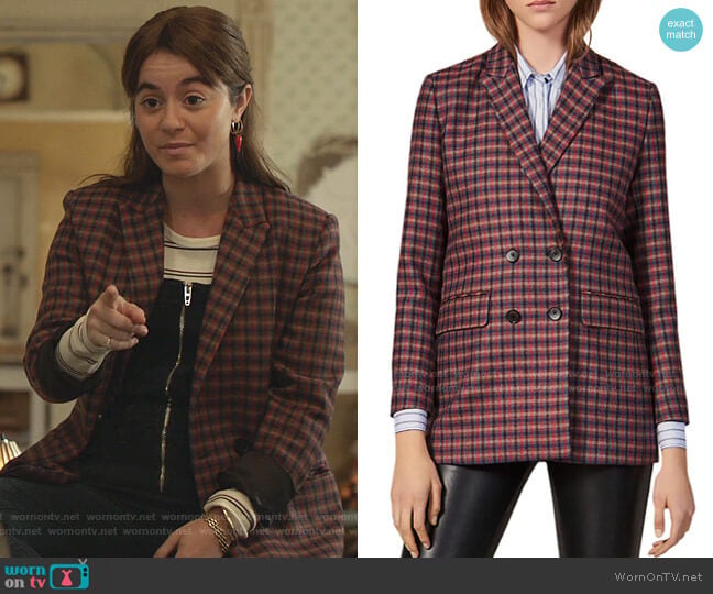 Sandro Toms Plaid Blazer