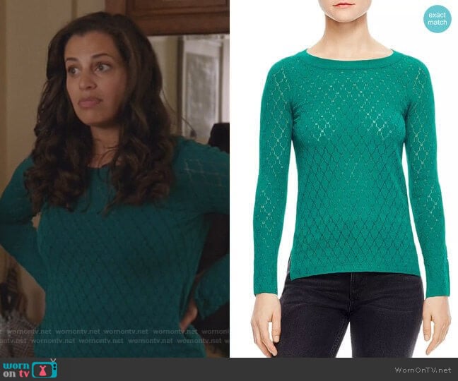 Sandro Anabelle Pointelle Sweater worn by Grace Stone (Athena Karkanis) on Manifest