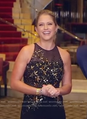 Sara’s black embellished jumpsuit on Good Morning America