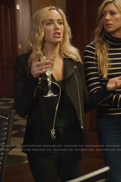 Sara’s black moto jacket on Legends of Tomorrow