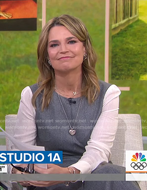 Savannah’s grey two-tone midi dress on Today