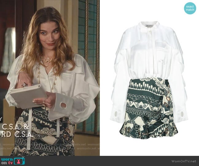 Self Portrait Eyelet Shirtdress worn by Alexis Rose (Annie Murphy) on Schitts Creek