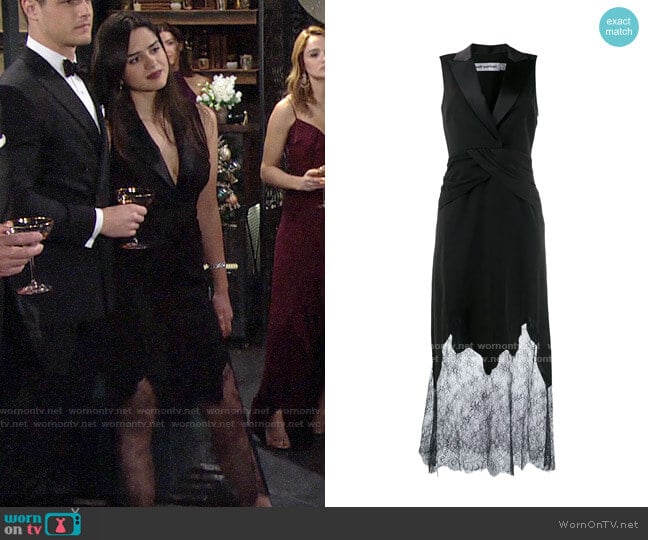 Self Portrait Lace Tuxedo Dress worn by Lola Rosales (Sasha Calle) on The Young and the Restless