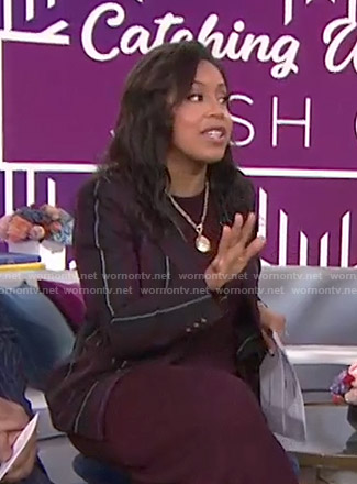 Sheinelle’s burgundy striped blazer on Today