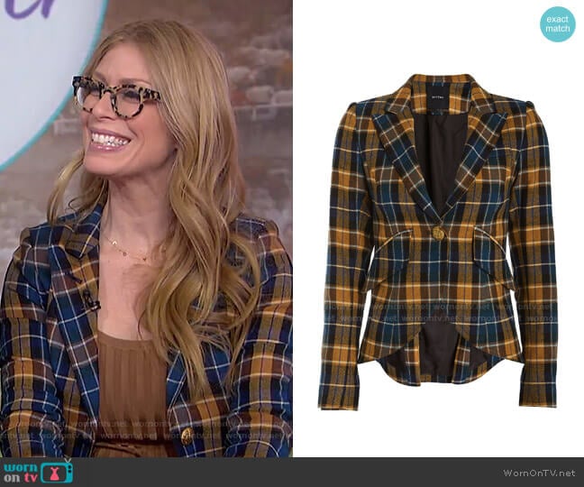 Smythe Plaid Elbow Patch Blazer worn by Jill Martin on Today