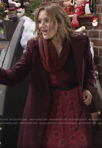 Summer’s red floral dress on The Young and the Restless