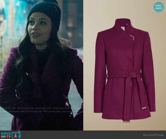 Ted Baker Drytaa Coat in Deep Pink worn by Maggie Vera (Sarah Jeffery) on Charmed
