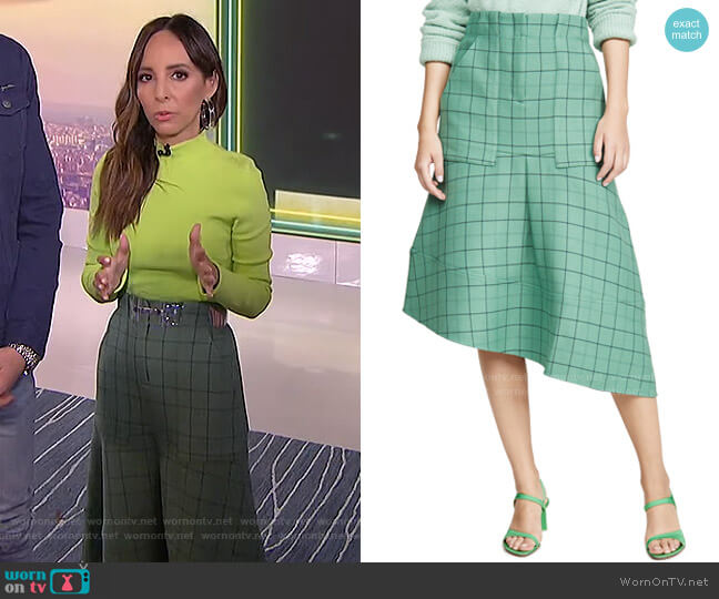 Tibi Windowpane Cargo Skirt worn by Lilliana Vazquez on E! News