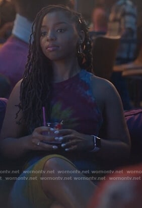 Zoey’s tie dye sleeveless dress on Grown-ish