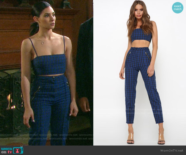 Tiger Mist Ainsley Crop Top worn by Gabi Hernandez (Camila Banus) on Days of our Lives