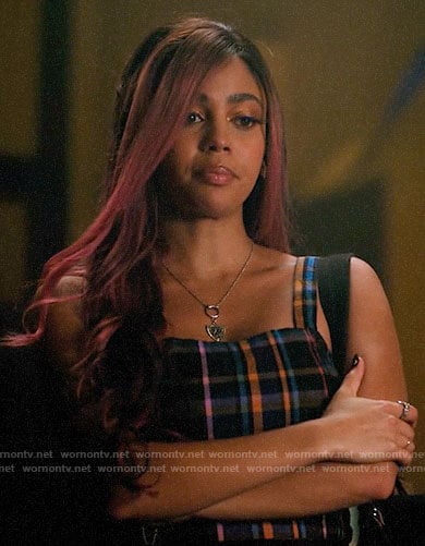 Toni’s plaid square neck tank top on Riverdale