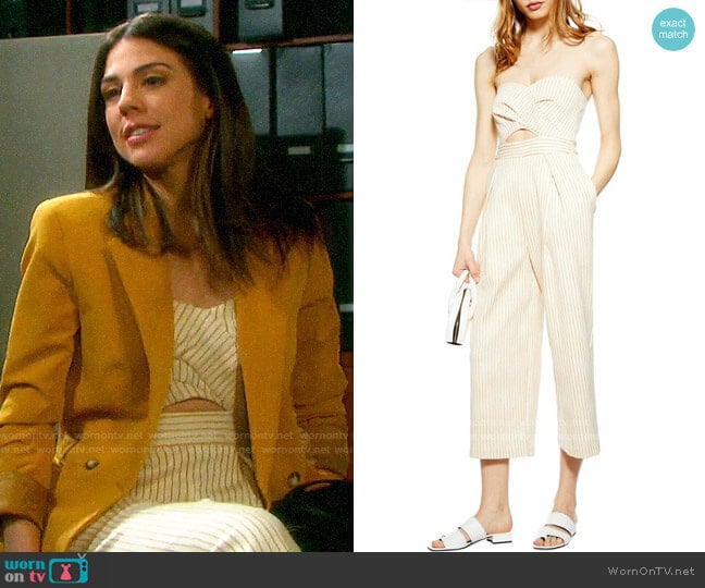 Topshop Twist Bandeau Jumpsuit worn by Abigail Deveraux (Kate Mansi) on Days of our Lives