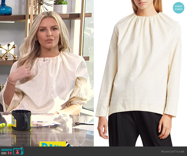Toteme Vibrac Jacquard Blouse worn by Morgan Stewart on E! News
