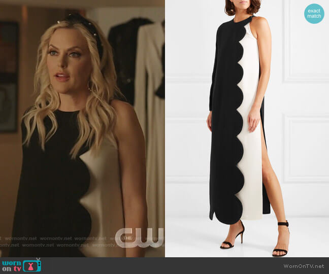 Valentino One-Shoulder Two-Tone Maxi Dress worn by Alexis Carrington (Elaine Hendrix) on Dynasty