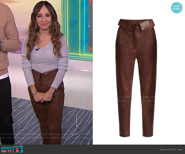 Veronica Beard Minerva Leather Pants worn by Lilliana Vazquez on E! News