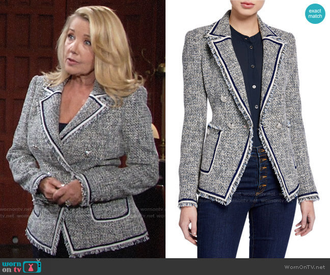 Veronica Beard Theron Tweed Jacket worn by Nikki Reed Newman (Melody Thomas-Scott) on The Young and the Restless
