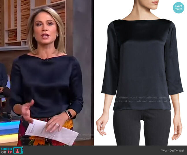 Vince Silk Blouse worn by Amy Robach on Good Morning America