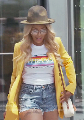 Yovanna Momplaisir’s Versace rainbow tee on The Real Housewives of Atlanta