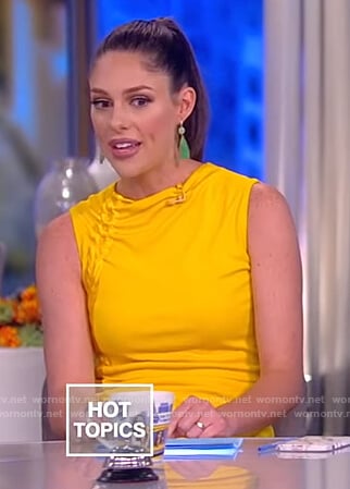 Abby’s yellow ruched jersey dress on The View