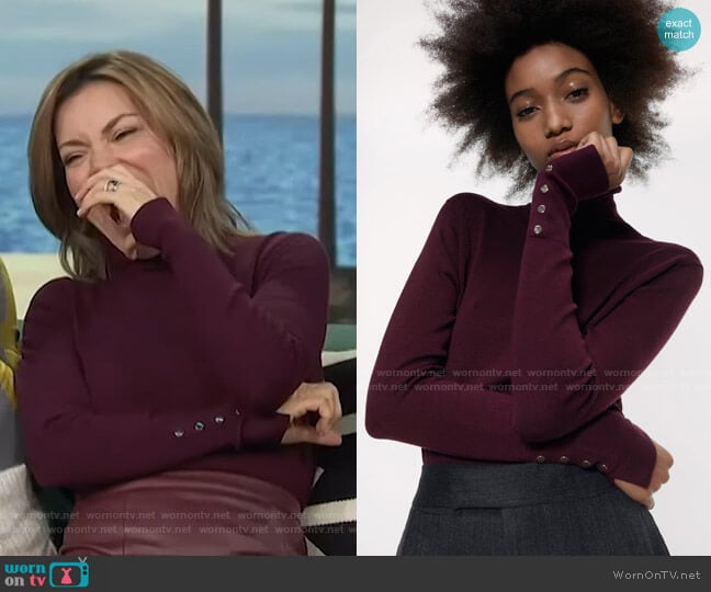Zara Turtleneck Sweater worn by Kit Hoover on Access Hollywood