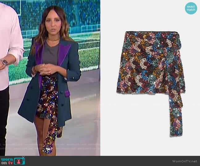 Zara Sequin Mini Skirt worn by Lilliana Vazquez on E! News